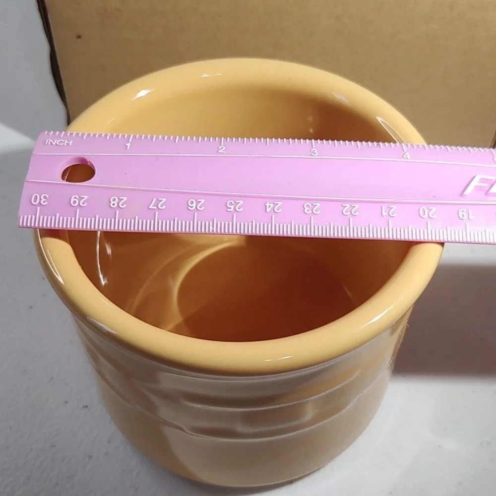 Longaberger Vitrified Pottery Small 1 Pint Crock in Butternut New In Box